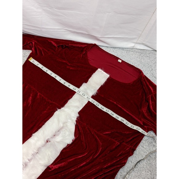 Mrs Santa Claus Velvet Costume Christmas Womens 4XL Hooded Belt Gloves New - Picture 5 of 16